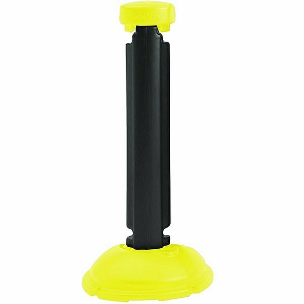 Grosfillex US960013 Resin Fence Post and Interlocking Base - Black / Safety Yellow 383US960013